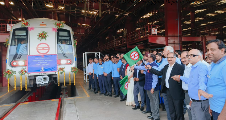RITES-led consortium delivering its first retrofit metro trainset to DMRC, equipped with a next-generation PAPIS